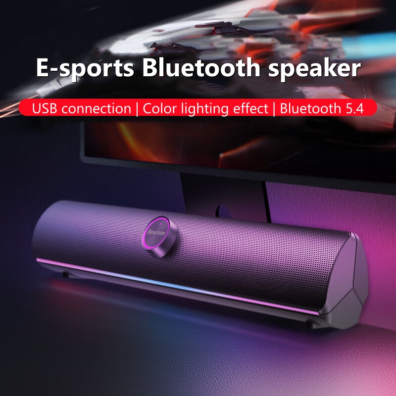 Rgb Computer Soundbar For Pc - ซาวด์บาร์สำหรับเล่นเกม, ลำโพงบลูทูธ 5.4 เชื่อมต่อผ่านสาย USB เดียว,