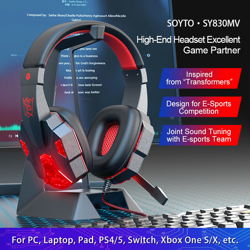Gaming Headset With Mic Rgb - ชุดหูฟังเล่นเกมแบบ 7.1 แชนแนล - เชื่อมต่อผ่าน USB/3.5