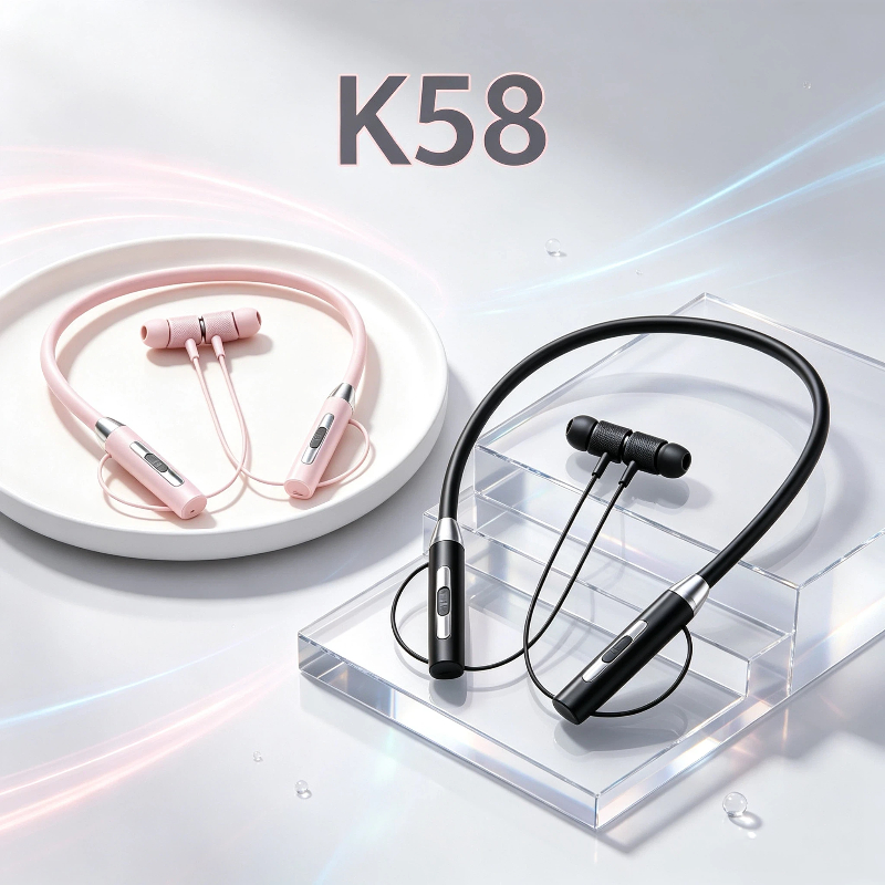 Magnetic Neckband Sports Earphones - หูฟังบลูทูธ K58 รุ่นใหม่ แบบคล้องคอ แม่เหล็ก สำหรับกีฬาและวิ่ง