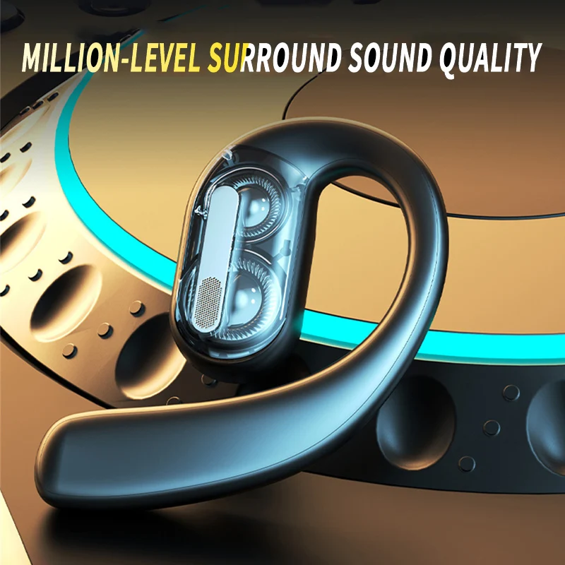 Open Ear Air Conduction Headphones - หูฟังไร้สายบลูทูธชุดหูฟังเปิดเต็มรูปแบบ Air Conduction หูฟังหูฟังแฮนด์ฟรีตัดเสียงรบกวน Audifonos กีฬา