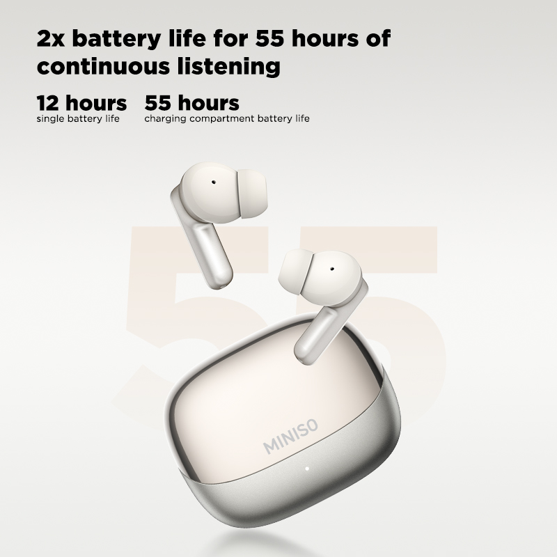Headphones - หูฟังบลูทูธ MINISO MS106 แบบเสียบในหู นุ่มสบาย พร้อมฟังก์ชันแปลภาษา