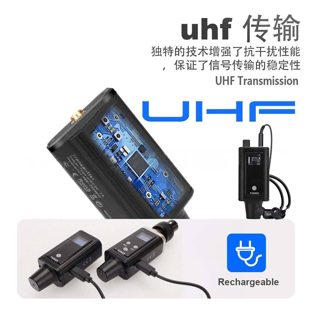 In Ear Monitors For Singers - ระบบมอนิเตอร์อินเอียร์ไร้สาย UHF ระดับมืออาชีพ พร้อมตัวรับสัญญาณแบบสเตอริโอแบบคาดเอวสำหรับนักร้องบนเวทีและวงดนตรี