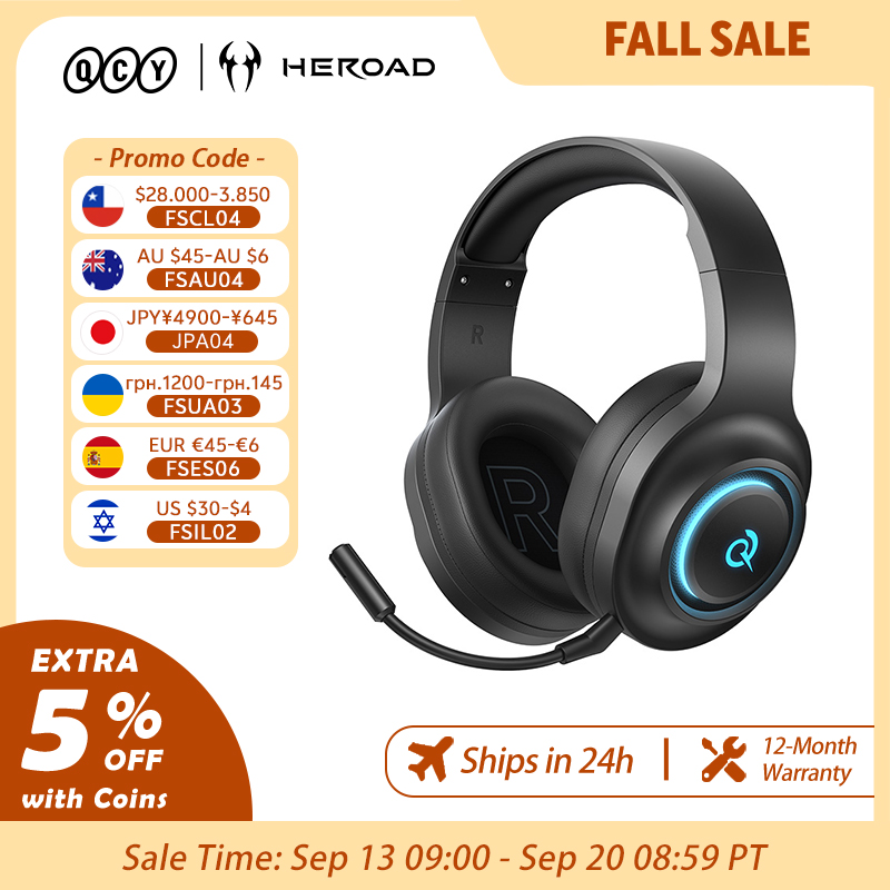 Gaming Headset With Mic Rgb - หูฟังเกมมิ่ง QCY Heroad V200 พร้อมไมโครโฟน ระบบเสียง