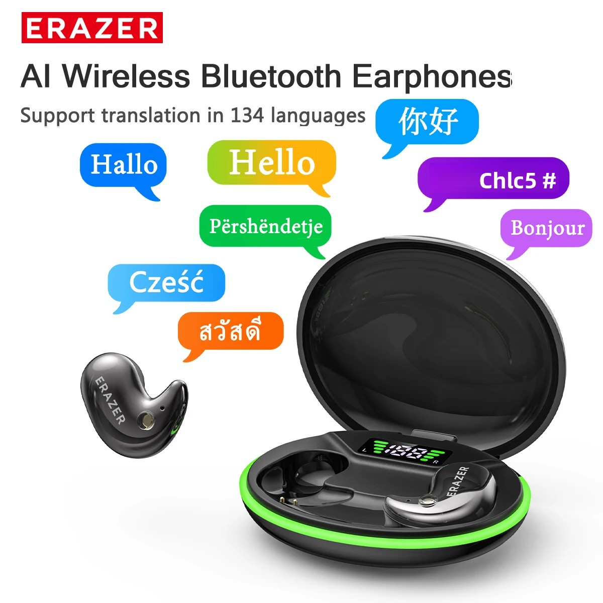 Headphones - หูฟังบลูทูธแบบอินเอียร์ EARZER XF58 พร้อมไมโครโฟน หูฟังแปลภาษา TWS
