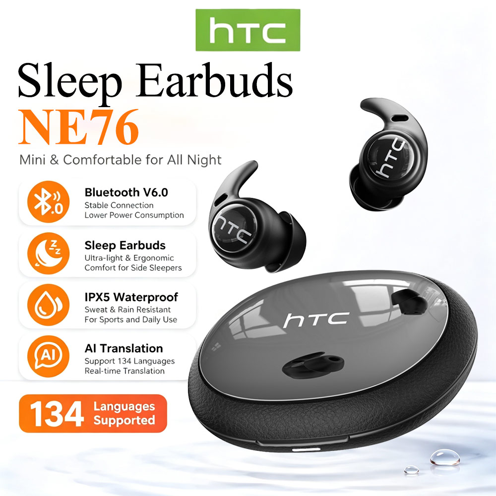 Sleep Mask Headphones Bluetooth - หูฟังลดเสียงรบกวนขณะนอนหลับเอชทีซี ออริจินัล NE76 AI แปลงเสียง หูฟังบลูทูธไร้สาย