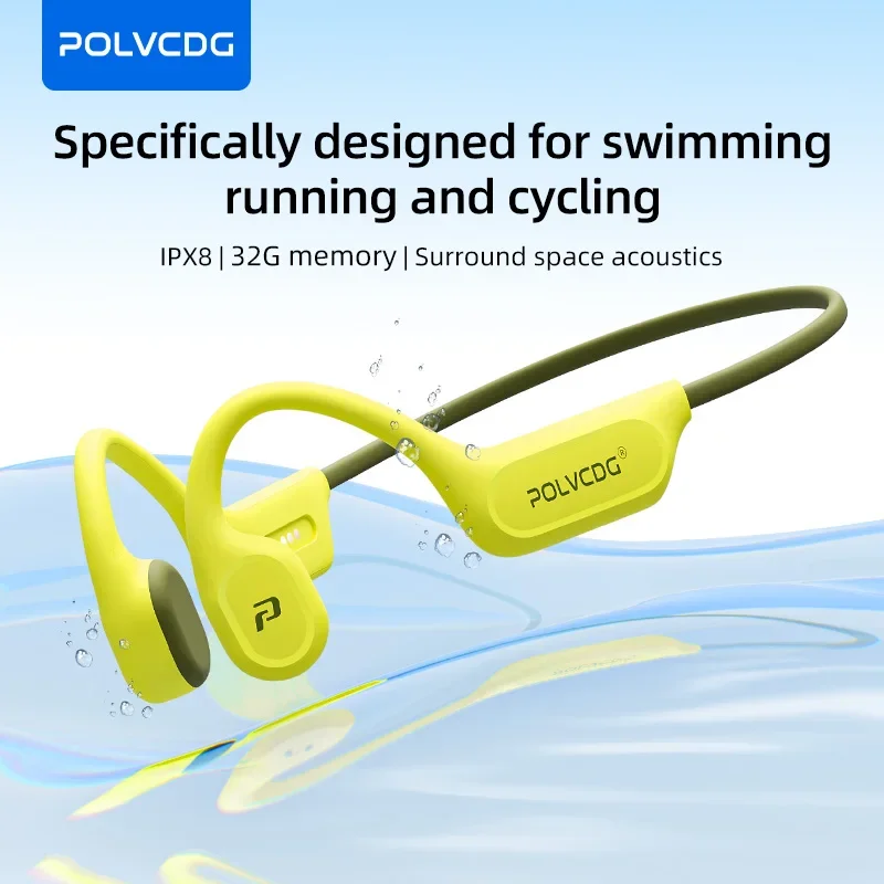 Type C Wired Earphones With Mic - หูฟังว่ายน้ำแบบกระดูก POLVCDG X9 ความจุ 32G กันน้ำระดับ
