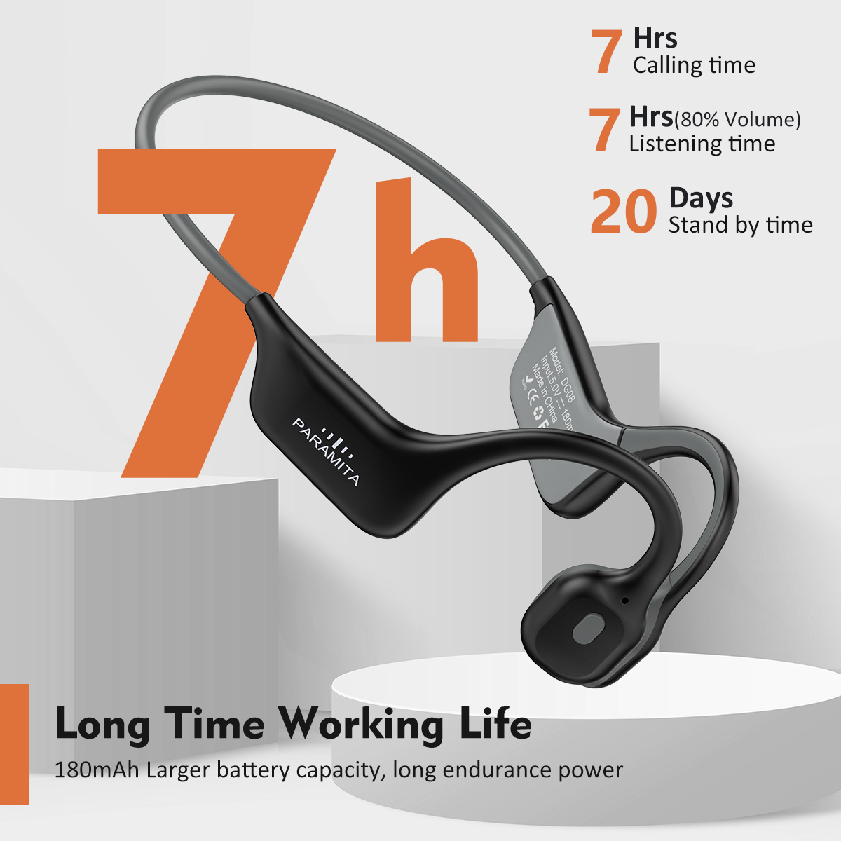 Bone Conduction Running Headphones - 2024คลาสสิกDG08 Bone Conductionหูฟังชุดหูฟังไร้สายบลูทูธพร้อมไมโครโฟนBT 5.3กันน้ําสําหรับกีฬาวิ่งออกกําลังกาย