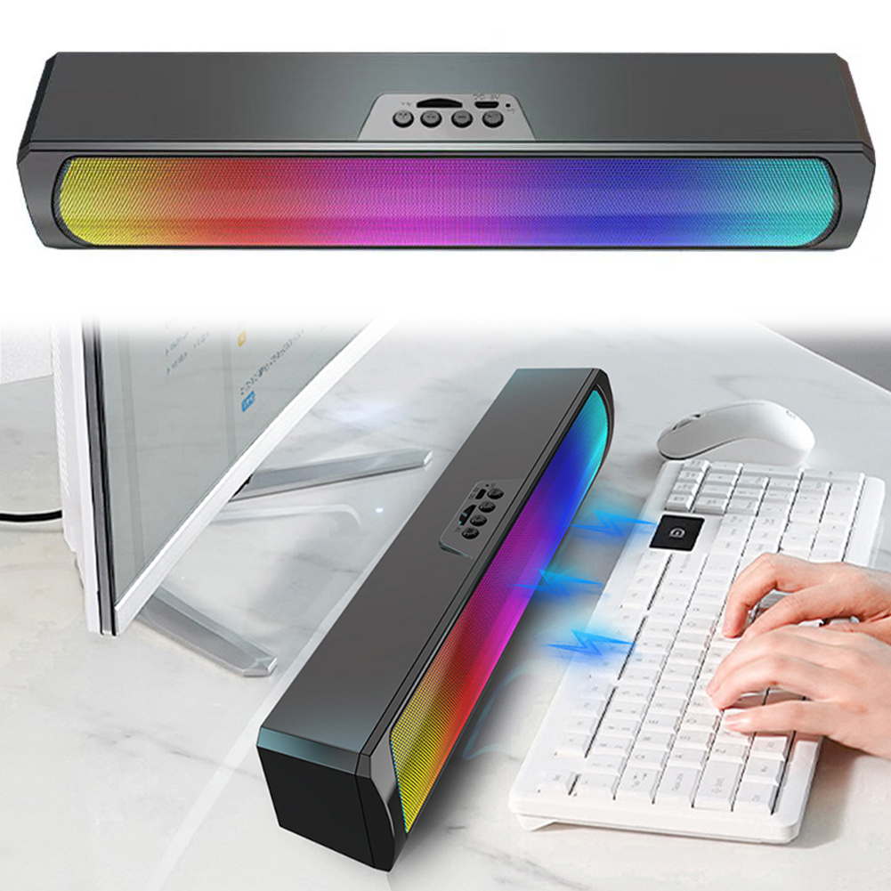 Rgb Computer Soundbar For Pc - คอมพิวเตอร์แบบพกพาลำโพงซาวด์บาร์ RGB รองรับบลูทูธ 5.0 ซาวด์บาร์สเตอริโอซับวูฟเฟอร์พีซี ซาวด์บาร์ลำโพงสำหรับเดสก์ท็อป