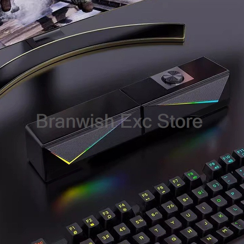 2x2.5W ลำโพงคอมพิวเตอร์ RGB ไล - Rgb Computer Soundbar For Pc บทวิจารณ์และราคา