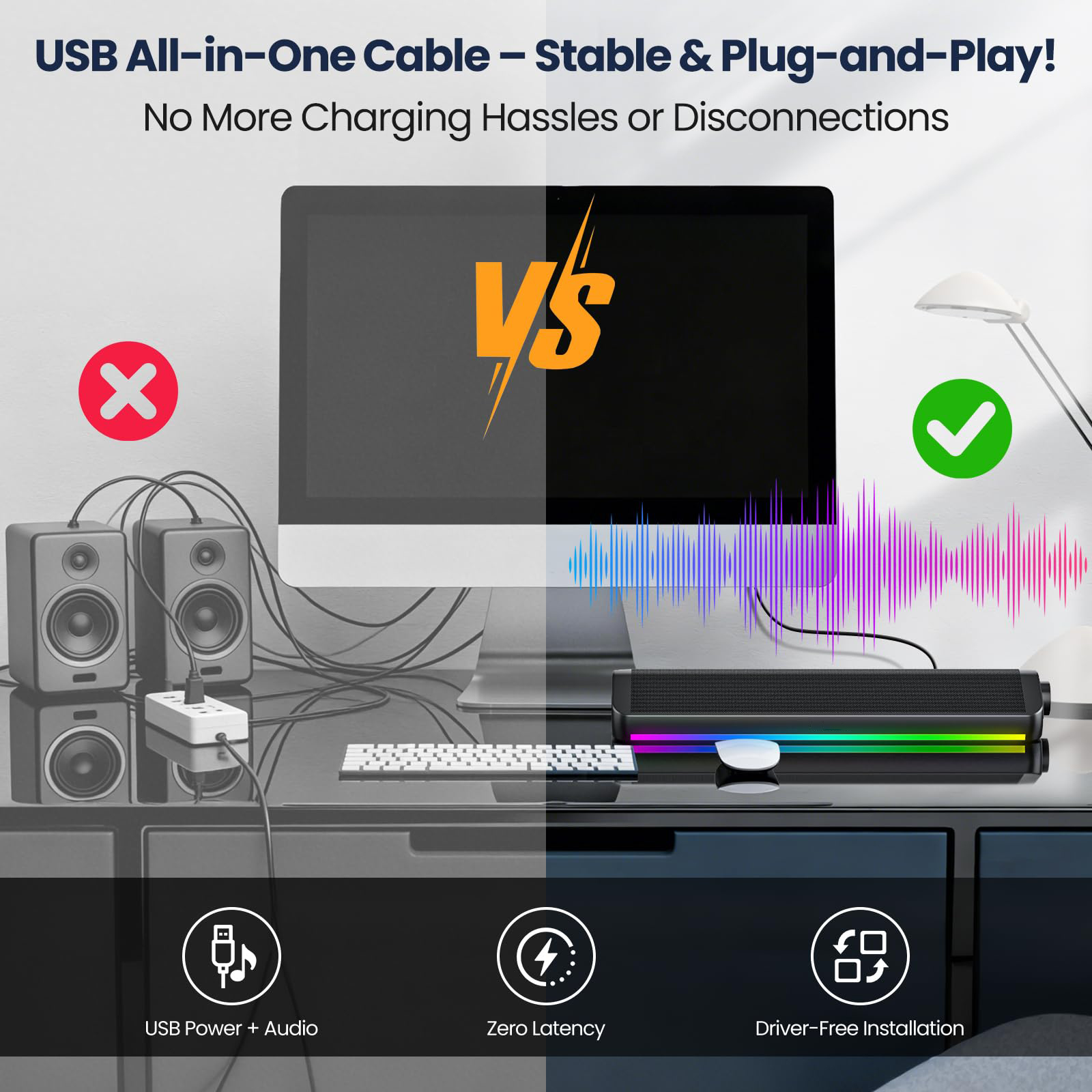 ลำโพงคอมพิวเตอร์บลูทูธแบบมีสาย - Rgb Computer Soundbar For Pc บทวิจารณ์และราคา