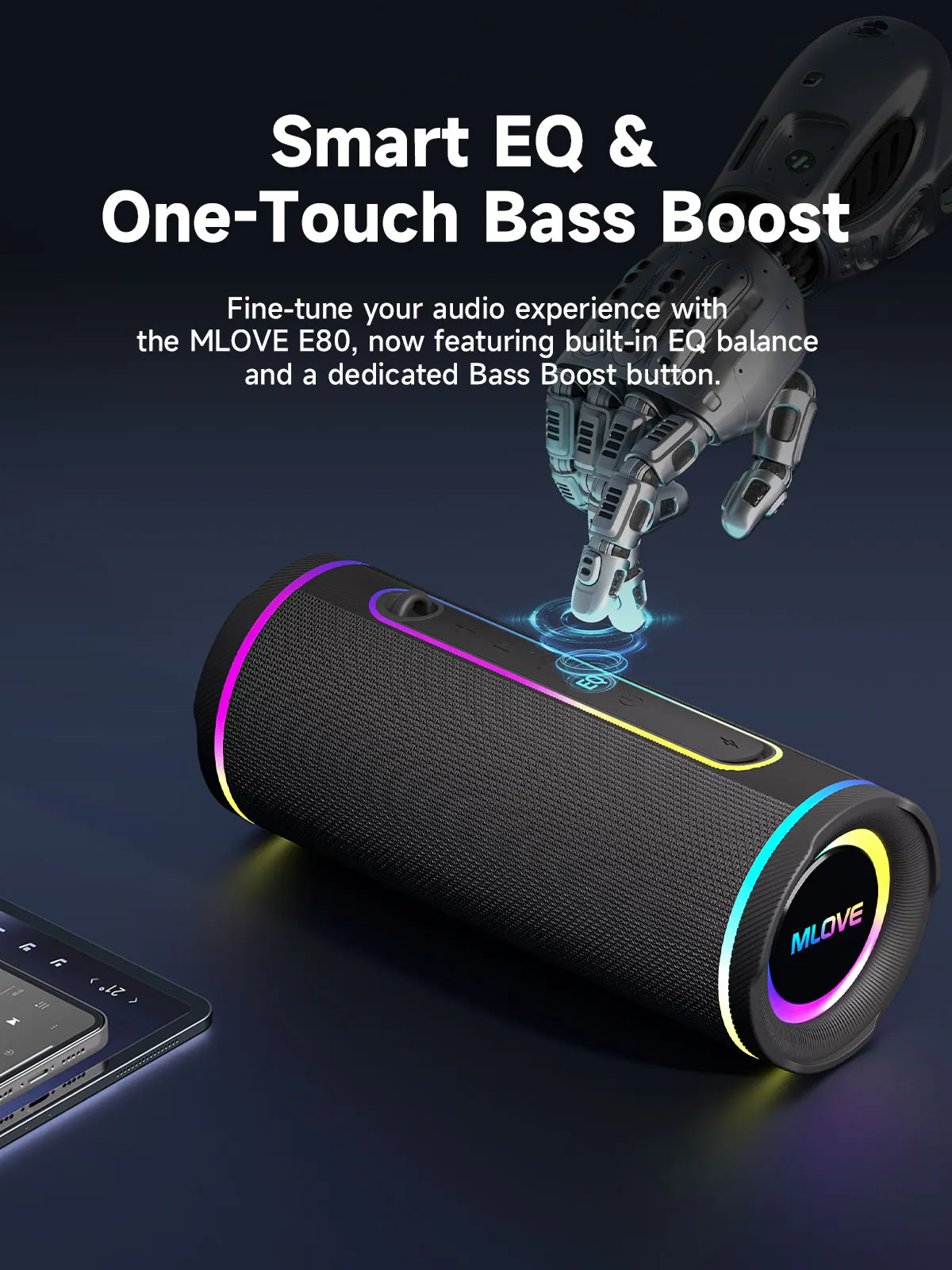 MLOVE E80 ลำโพงบลูทูธแบบพกพา – - Portable Bluetooth Speaker Waterproof Ipx7 บทวิจารณ์และราคา
