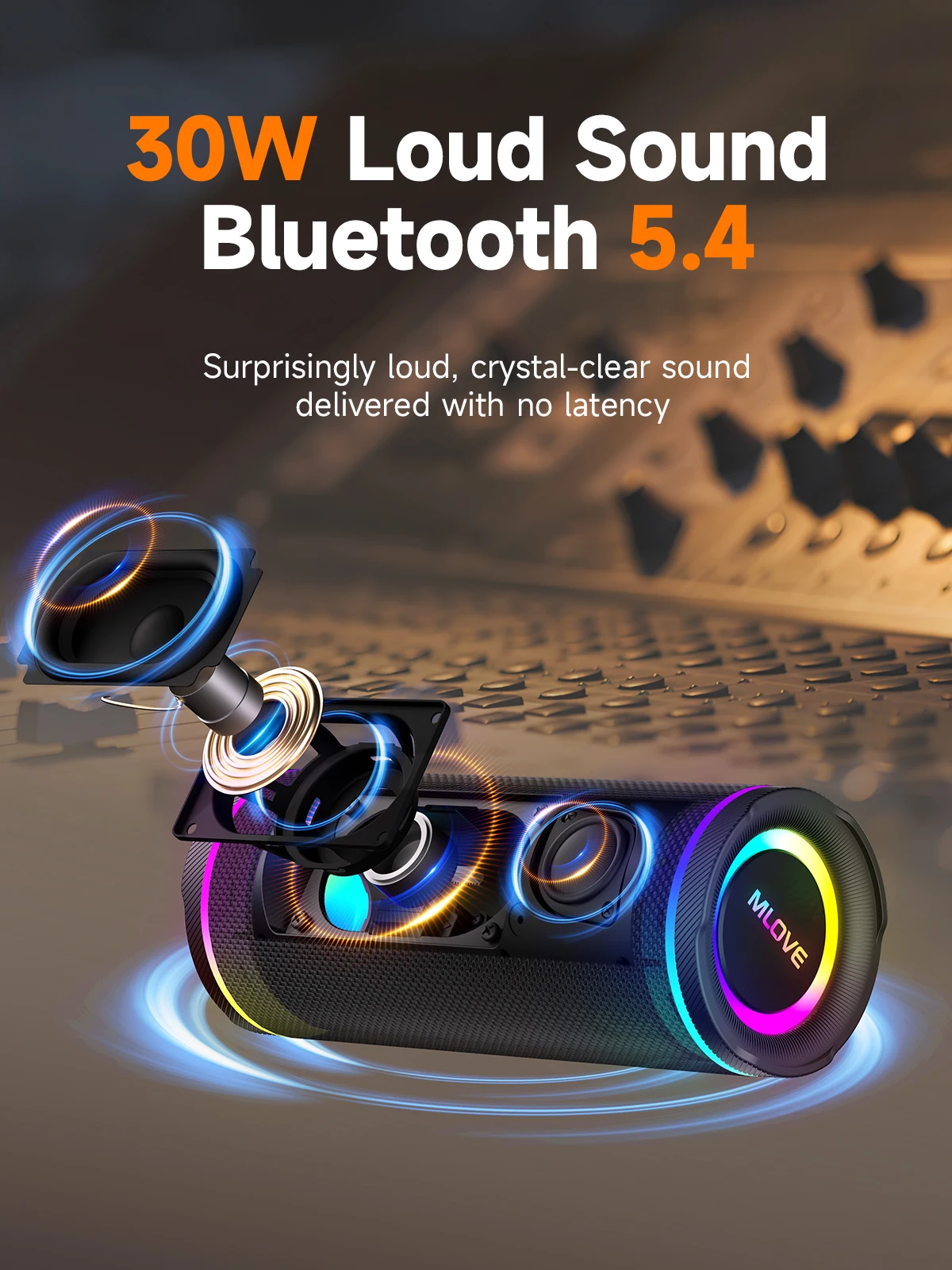 MLOVE E80 ลำโพงบลูทูธแบบพกพา – - Portable Bluetooth Speaker Waterproof Ipx7 บทวิจารณ์และราคา