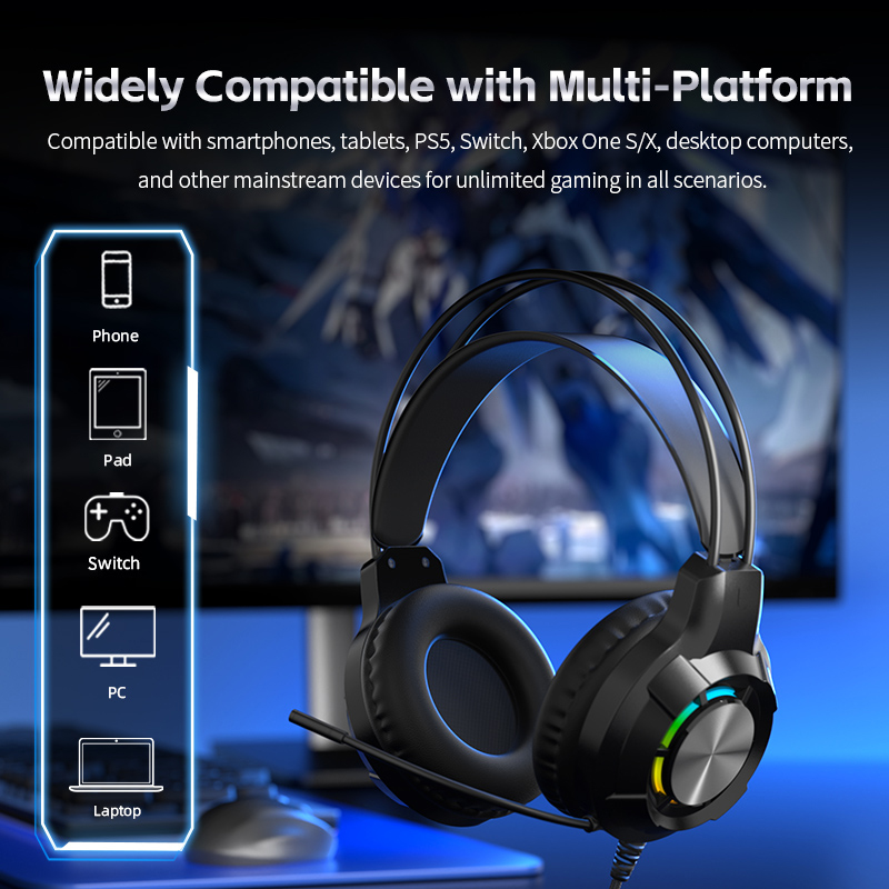 ชุดหูฟังสำหรับเล่นเกมตัดเสียงร - Gaming Headset With Mic Rgb บทวิจารณ์และราคา