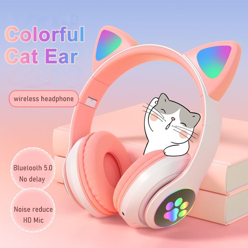 หูฟังบลูทูธไร้สายรูปหูแมวน่ารั - Cat Ear Bluetooth Headset Led บทวิจารณ์และราคา