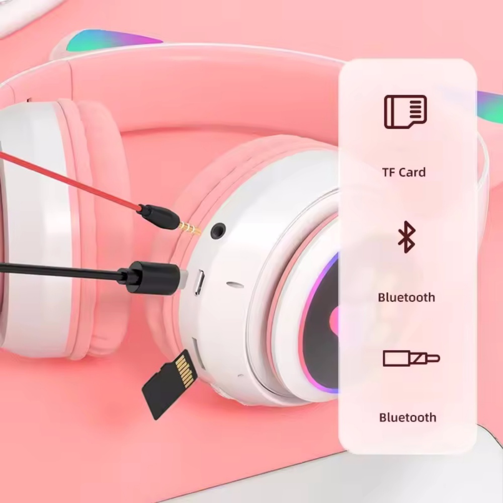 ชุดหูฟังไร้สายหูแมวน่ารักสำหรั - Cat Ear Bluetooth Headset Led บทวิจารณ์และราคา