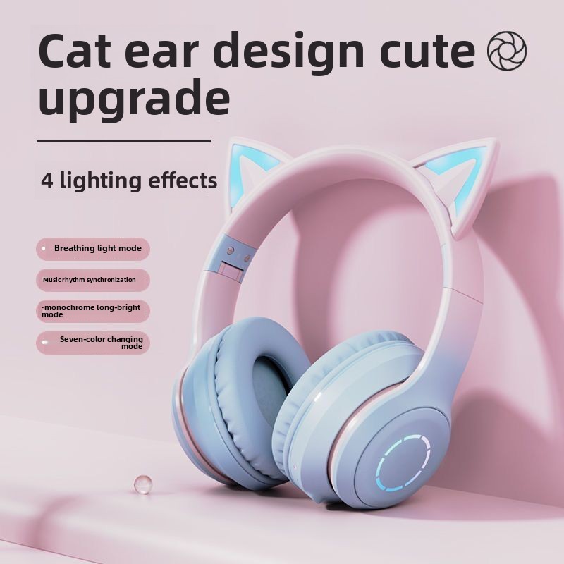 หูฟังบลูทูธแบบครอบหู RGB รุ่นใ - Cat Ear Bluetooth Headset Led บทวิจารณ์และราคา