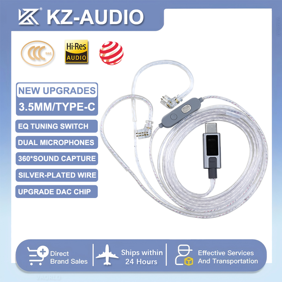 สายหูฟัง KZ M2 ไมโครโฟนคู่ชุบเ - Type C Wired Earphones With Mic บทวิจารณ์และราคา