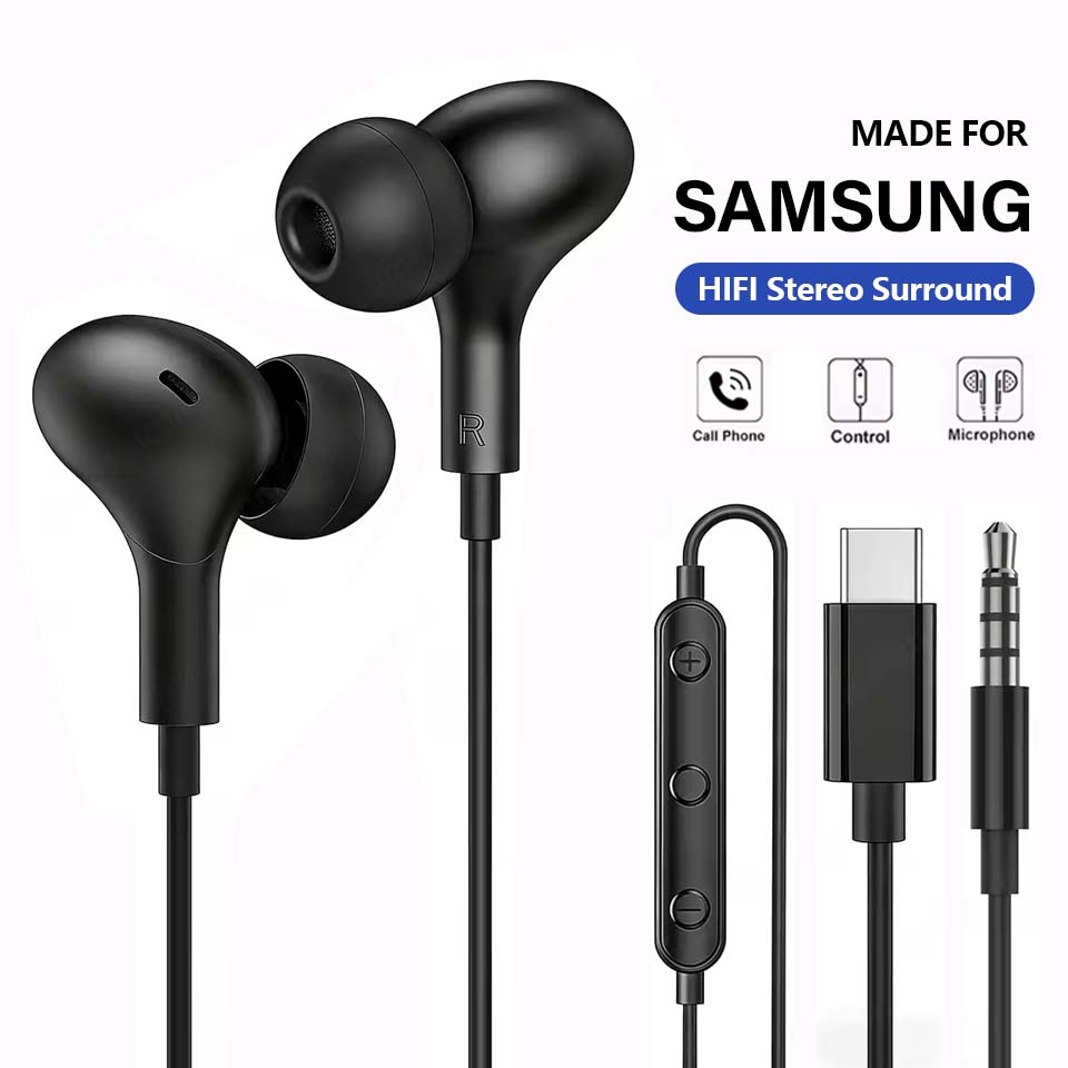 หูฟัง USB C สำหรับ Samsung Gal - Type C Wired Earphones With Mic บทวิจารณ์และราคา