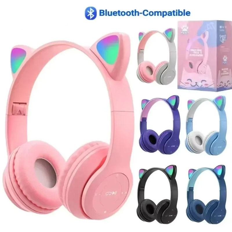 หูฟังบลูทูธไร้สาย หูฟังแบบหูแม - Cat Ear Bluetooth Headset Led บทวิจารณ์และราคา