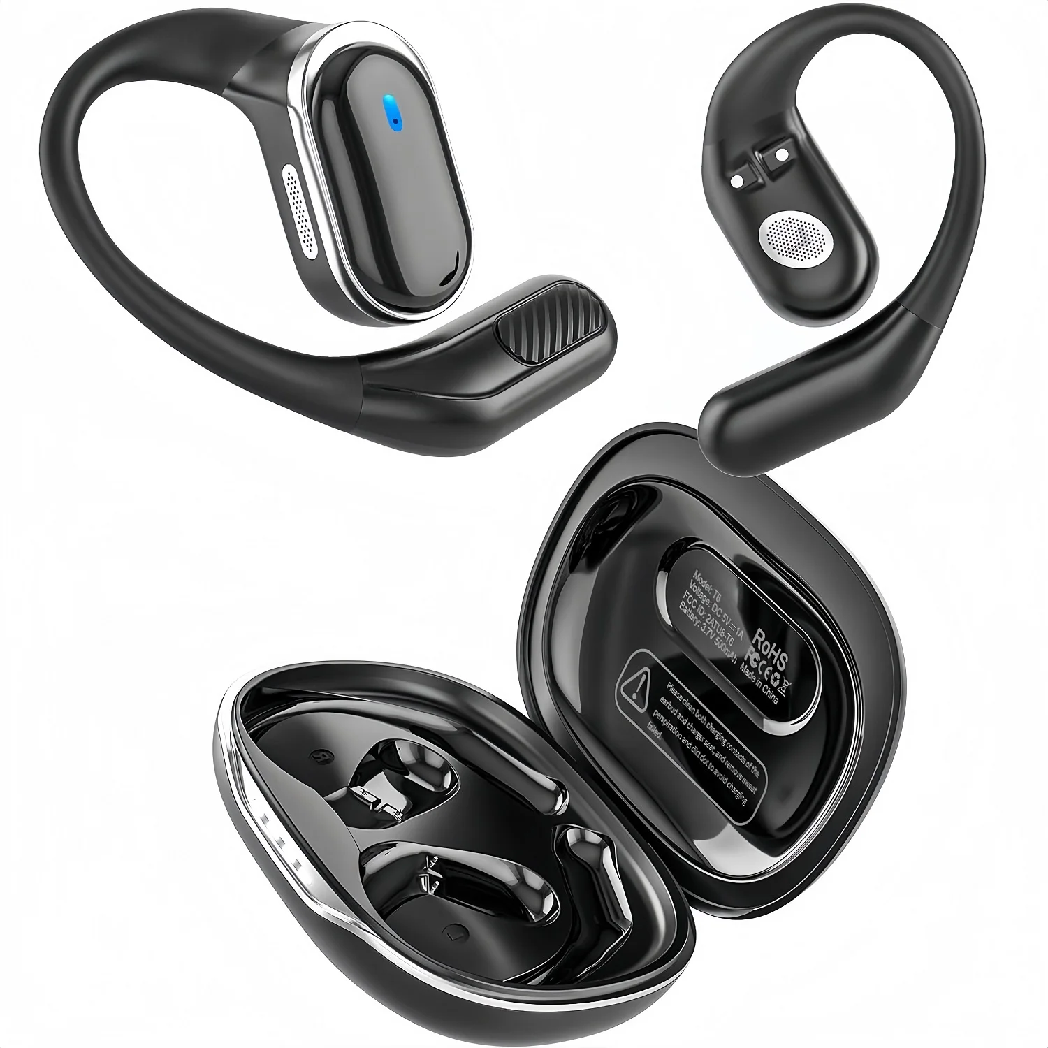 หูฟังบลูทูธไร้สายพร้อมไมโครโฟน - Open Ear Air Conduction Headphones บทวิจารณ์และราคา